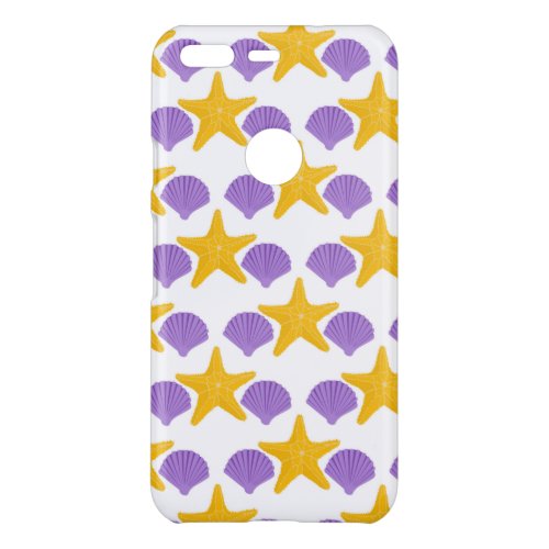 Purple Seashells Yellow Starfish Marine Life Uncommon Google Pixel Case