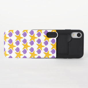 Purple Seashells Yellow Starfish Marine Life iPhone XR Slider Case