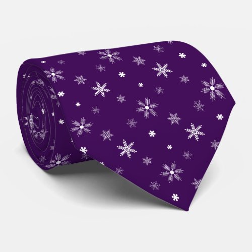 purple seasonal white geometric pattern neck tie