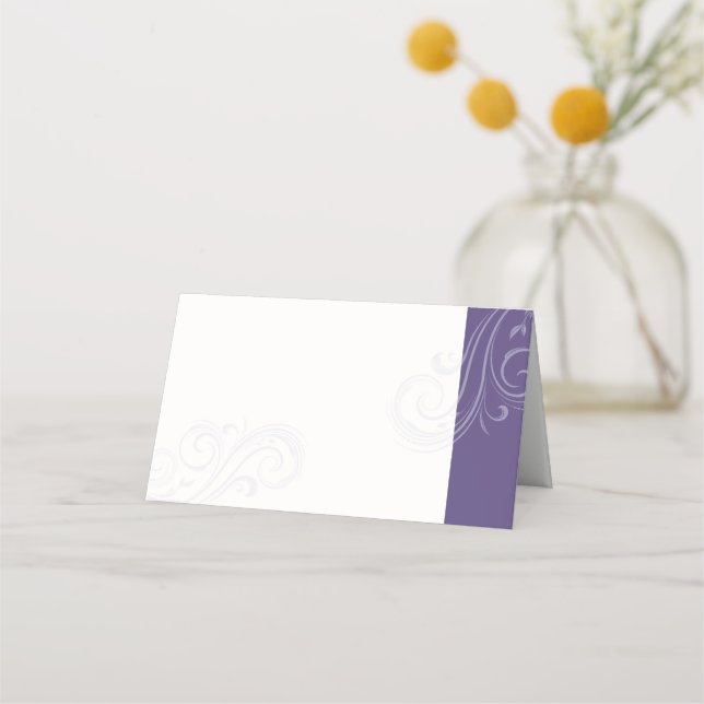 Purple Seating Card, Caroline Wedding Collection Place Card (Front)