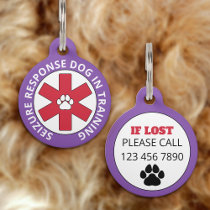 Purple Seizure Response Dog In Training Pet ID Tag