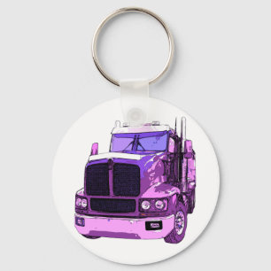 Purple Semi Truck Keychain