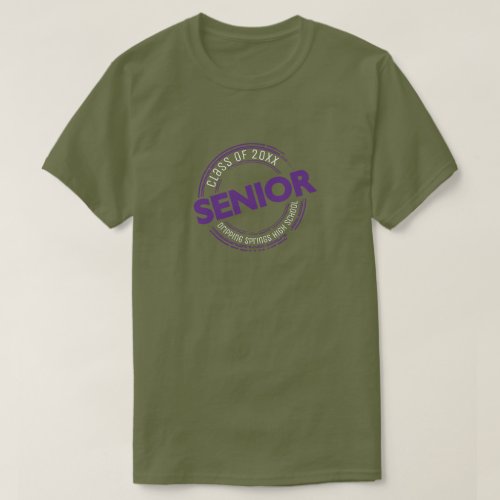 Purple Senior Class of Distressed Badge T_Shirt