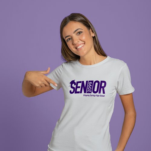 Purple SENIOR with Graduation Cap T_Shirt