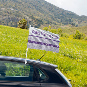 Purple Seniors Seniors Seniors Car Flag