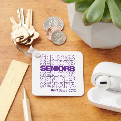 Purple Seniors Seniors Seniors Keychain