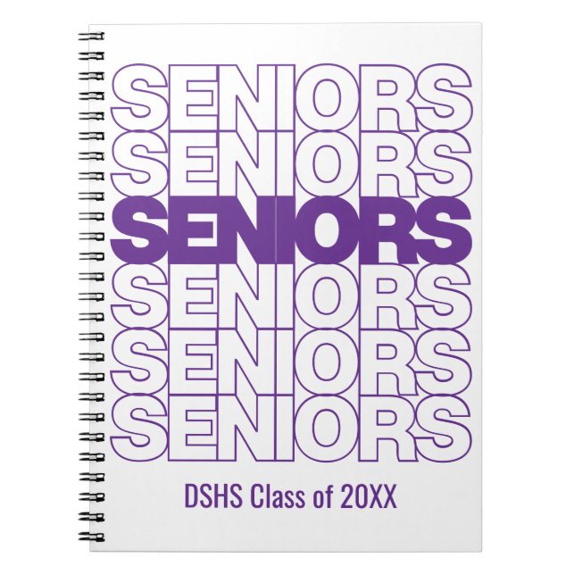 Purple Seniors Seniors Seniors Notebook (Front)