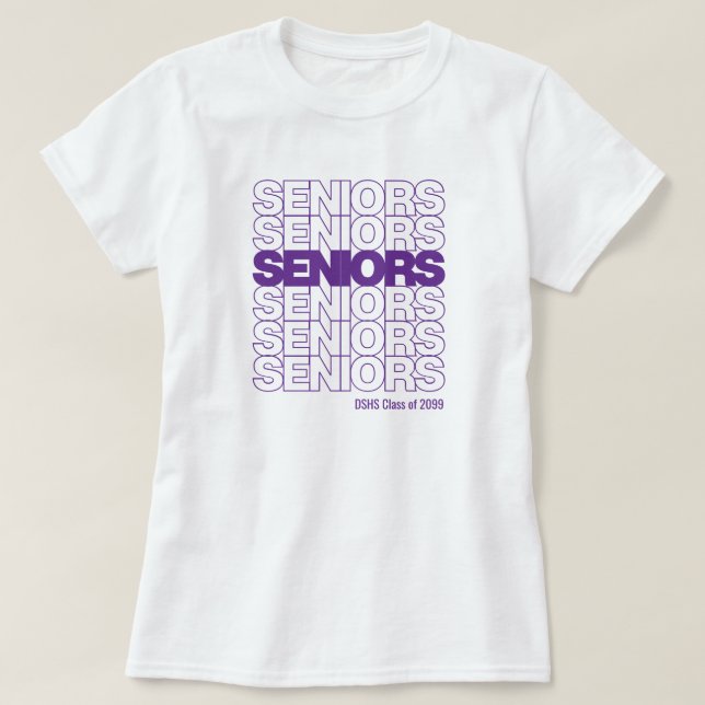 Purple Seniors Seniors Seniors T-Shirt (Design Front)