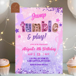 Purple Sequin Girl Gymnastic Birthday Invitation<br><div class="desc">Purple Sequin Girl Gymnastic Birthday Invitation,  Jump Tumble And Play Birthday Invite,  Editable Glitter Kids Birthday Party</div>