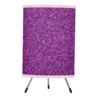Purple Sequin Look Tripod Lamp