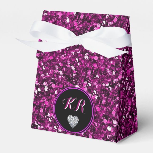Purple Sequins Favor Boxes (Front Side)
