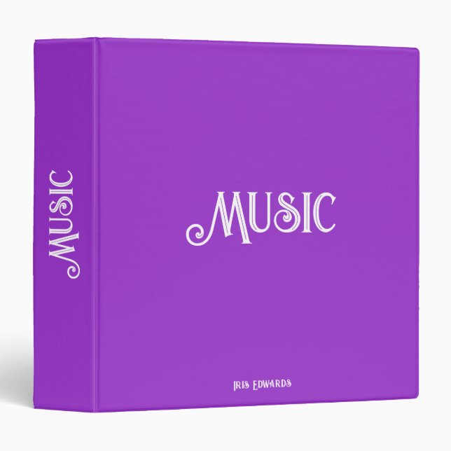 Purple Serenade: Personalized Music  3 Ring Binder (Front/Spine)
