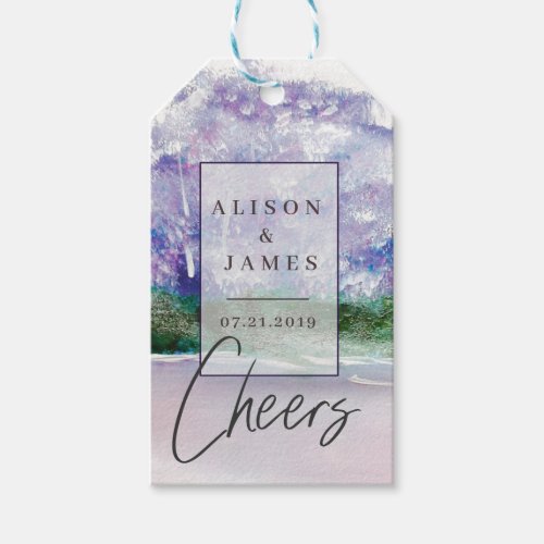 purple serene forest eater reflection wedding gift tags
