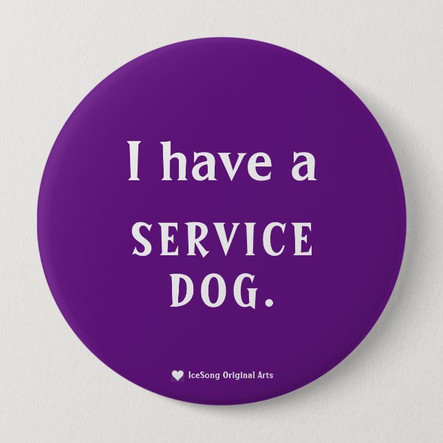 Purple Service Dog Button (Front)