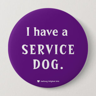 Purple Service Dog Button