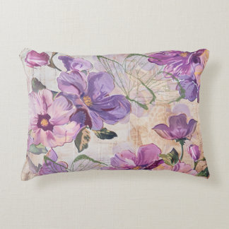 Purple Shabby Cottage Butterfly Accent Pillow