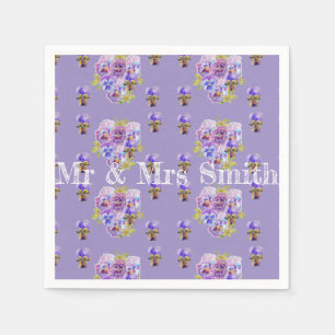 Purple Shabby Pansy Decor Serviette Napkins lilac
