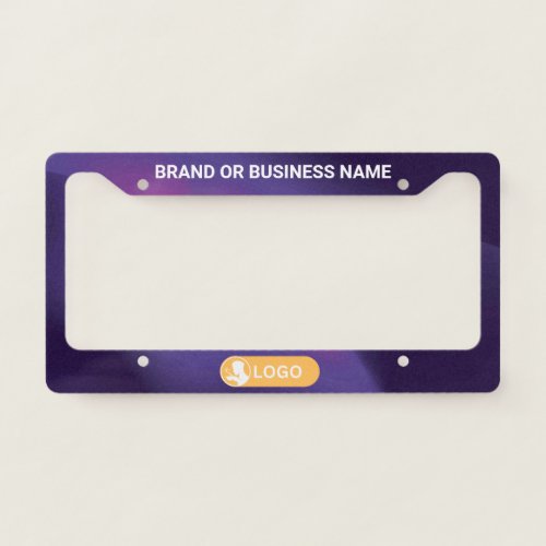 Purple Shade Business Company Custom Text  Logo  License Plate Frame