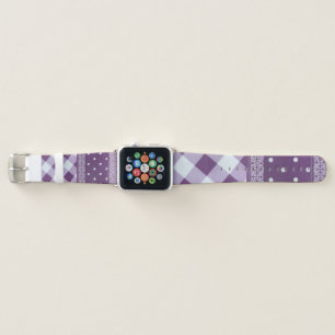 Purple Shade white checkered cool pattern design Apple Watch Band
