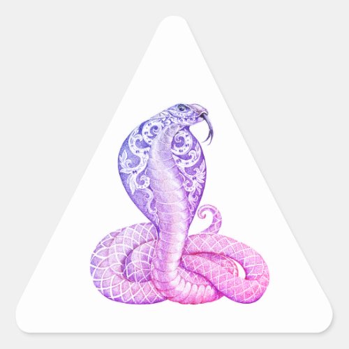 Purple Shaded Cobra Snake Tattoo Triangle Stickers