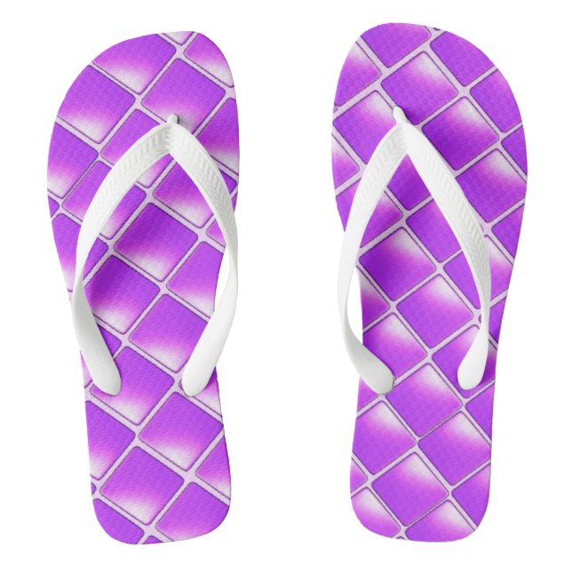 Purple Shaded Diamonds Flip Flops (Footbed)