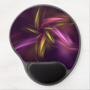 Purple Shades Abstract Flower Fantasy Gel Mouse Pad