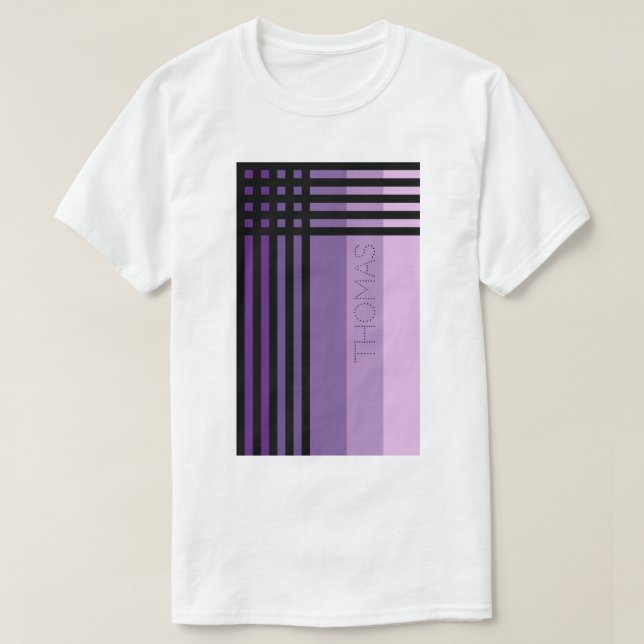 Purple Shades And Black Stripes Name Personalized T-Shirt (Design Front)