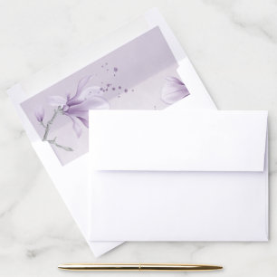 purple shades flowers botanical mauve wedding envelope liner
