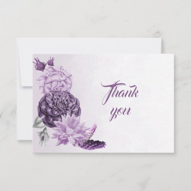 purple shades flowers thank you card (Front)