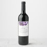 Purple Shades Romantic Flowers Special Wedding Wine Label