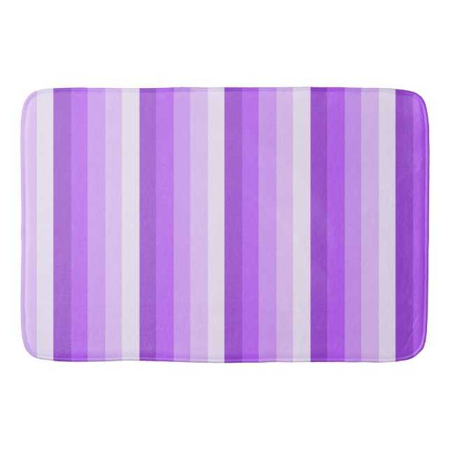 Purple shadow stripes bath mat (Front)