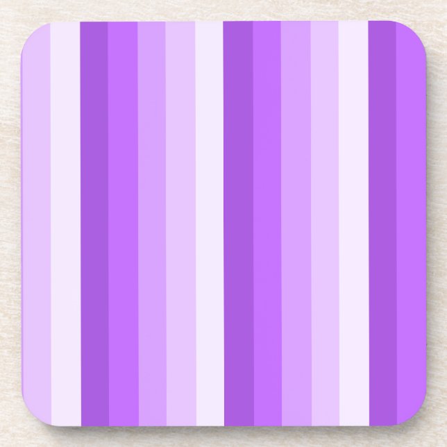 Purple shadow stripes beverage coaster (Front)