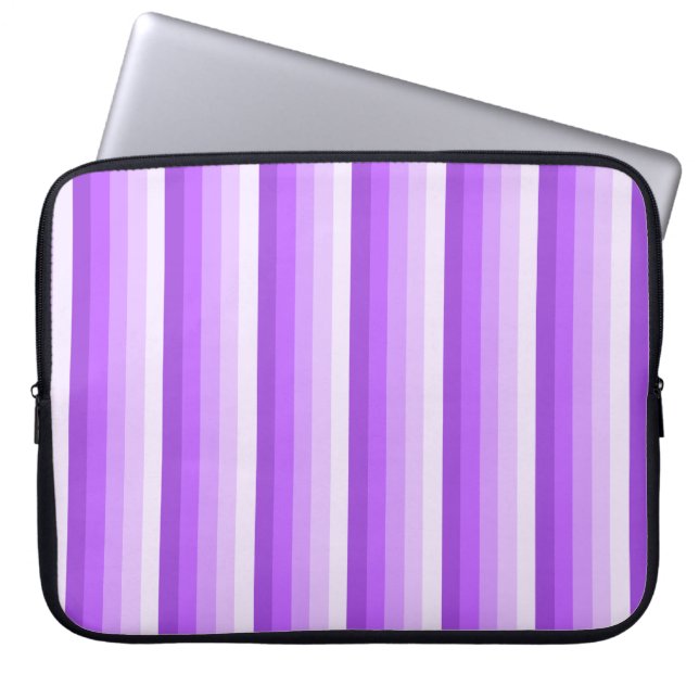 Purple shadow stripes laptop sleeve (Front)