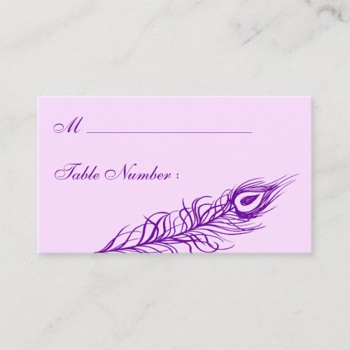 Purple Shake your Tail Feathers Place Card