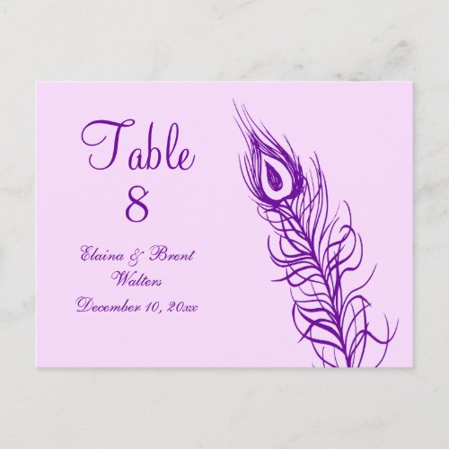 Purple Shake your Tail Feathers Table Number