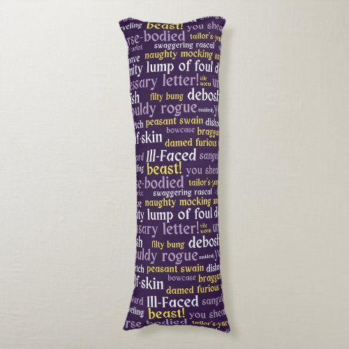 Purple Shakespeare Insult Funny English Gift Body Pillow