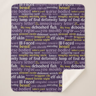 Purple Shakespeare Insult Funny Literature Sherpa Blanket