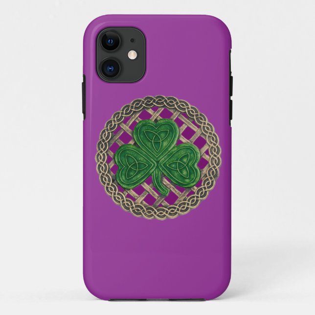 Purple Shamrock And Celtic Knots iPhone 5 Case (Back)