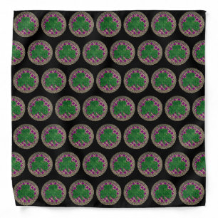 Purple Shamrock On Celtic Knots Bandana