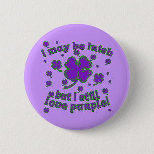 Purple Shamrock St. Patrick's Day Design Button