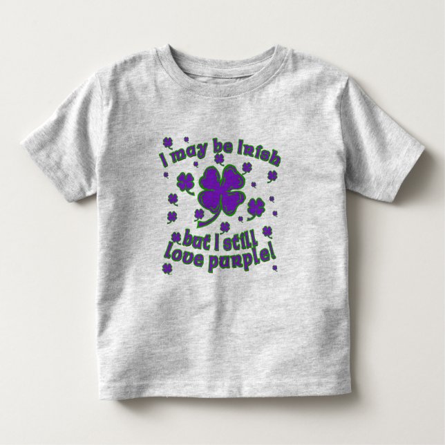 Purple Shamrock St. Patrick's Day Design Toddler T-shirt (Front)