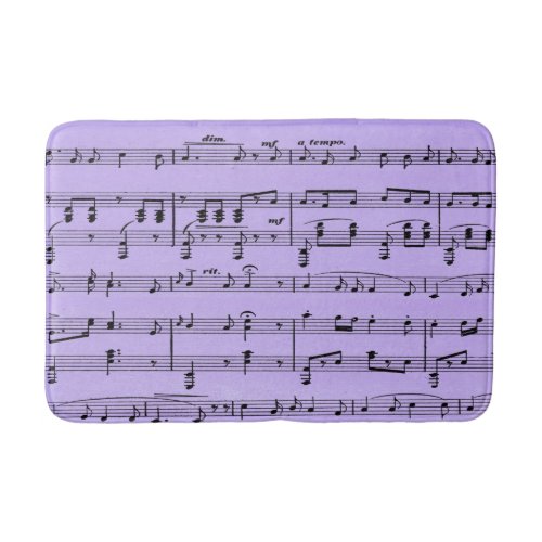 Purple Sheet Music Bath Mat