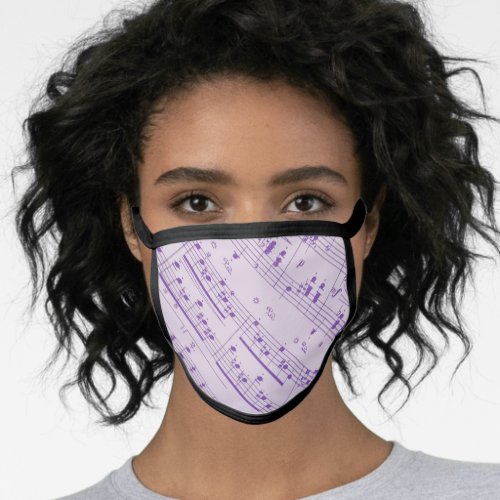 Purple Sheet Music Cool Pattern Face Mask