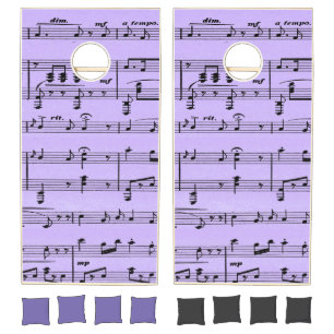 Purple Sheet Music Cornhole Set