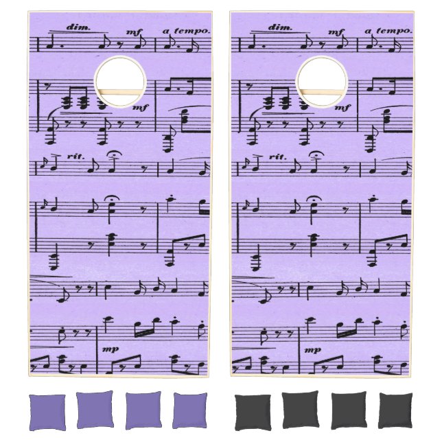 Purple Sheet Music Cornhole Set (Set)