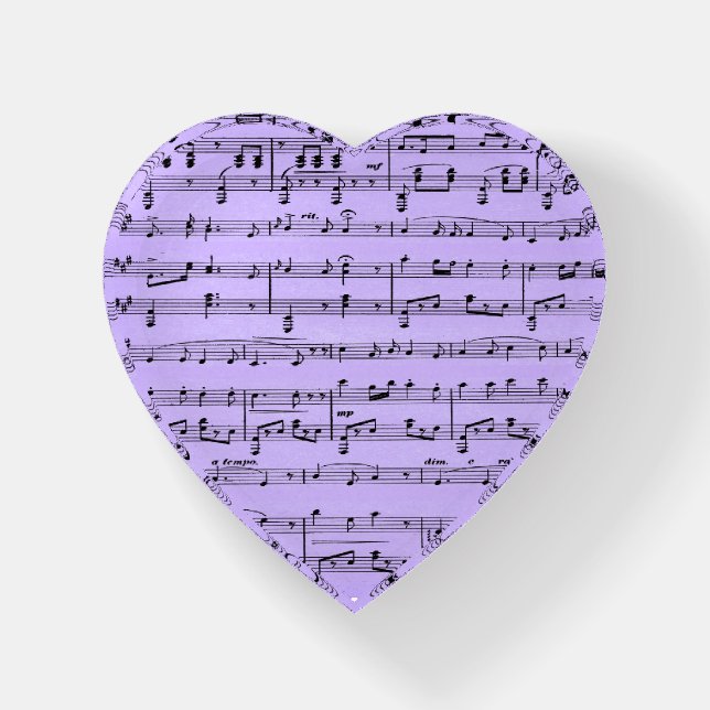 Purple Sheet Music Glass Paperweight (Front)