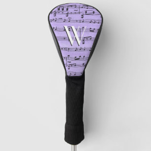 Purple Sheet Music Initial Golf Head Cover