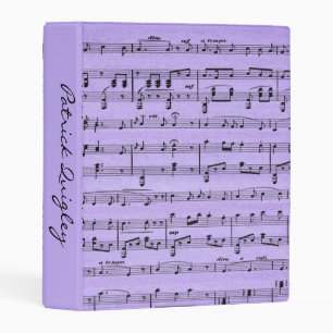 Purple Sheet Music Name Mini Binder
