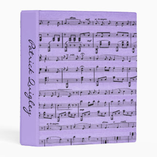 Purple Sheet Music Name Mini Binder