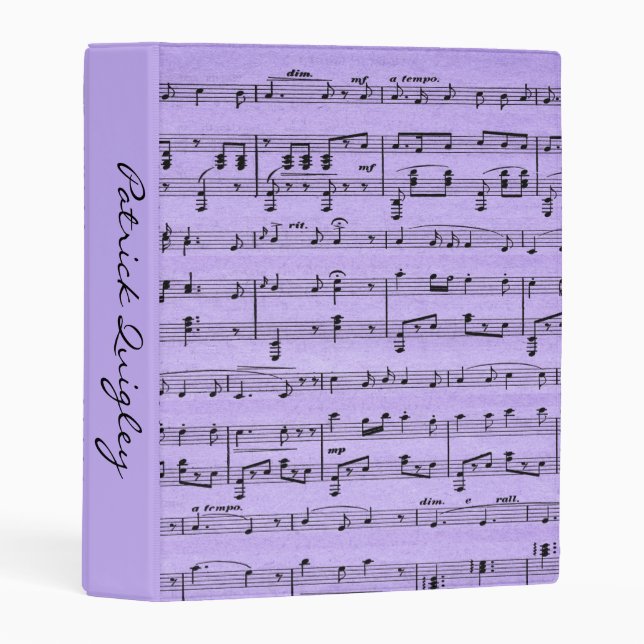 Purple Sheet Music Name Mini Binder (Front/Spine)